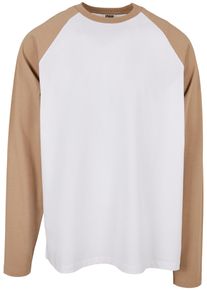 Urban Classics Herren Longsleeve "Urban Classics Herren Organic Oversized Raglan Longsleeve", weiß, klassisch, Gr. 4XL, unifarben, 100% Baumwolle,
