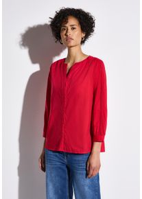 Street One Damen Klassische Bluse, rot, casual, Gr. 44, unifarben, Web, 100% Baumwolle, Blusen, aus reiner Baumwolle
