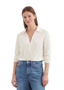 Marc O'Polo MARC O'POLO Damen Langarmbluse "aus LENZING ECOVERO ", weiß, Basic, Gr. S, unifarben, Obermaterial: 94% Viskose, 6% Elasthan, Blusen