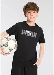 Puma Kinder T-Shirt "ESS LOGO LAB TEE B", schwarz, sportlich, Gr. 128, unifarben, Jersey, Obermaterial: 100% Baumwolle, Shirts