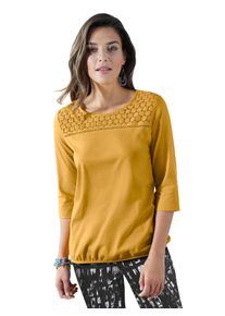 Classic Basics Damen 3/4-Arm-Shirt "Shirt", gelb, Gr. 40, unifarben, 100% Baumwolle, Webware:65% Baumwolle, 35% Polyamid, Shirts