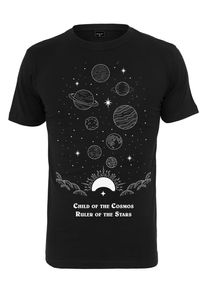 MisterTee Herren T-Shirt "MisterTee Damen Child Of The Cosmos Tee", schwarz, casual, Gr. S, bedruckt, 100% Baumwolle, Shirts
