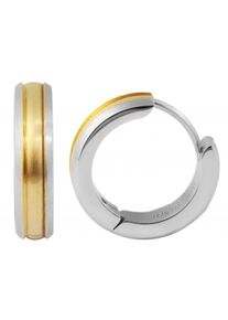 Adelia´s ADELIA ́S Damen Paar Creolen "Neuheit 2025 - Damen Creolen aus mattem Edelstahl Ø 12 mm", Damen, Edelstahl, gold, Edelstahl, Ohrringe