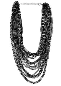 Damen Kette mit Anhänger "Midnight Drama", schwarz, Basic, Collezione Alessandro, Metall, Halsketten, mehrreihige Gliederkette