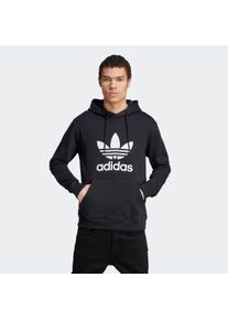Herren Kapuzensweatshirt "TREFOIL HOODY", schwarz-weiß, sportlich, Gr. M, adidas originals, Obermaterial: 100% Baumwolle, Sweatshirts, Hoodie,