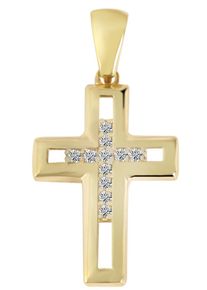 Adelia´s ADELIA ́S Damen Ketten-Anhänger "Neuheit 2025 - stilvoller Kreuz Anhänger aus 375 Gold", Gelbgold 375, gold, Gelbgold 375, Schmuckanhänger