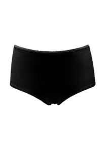 MY BASIC Damen Midislip "Midi cotton brief", Gr. S, schwarz, Obermaterial: 95% Baumwolle, 5% Elasthan, unifarben, Unterhosen, Midi brief cotton