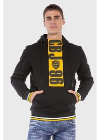 Cipo & Baxx CIPO & BAXX Herren Kapuzenpullover "Sweatshirts", schwarz, casual, Gr. L, bedruckt, 70% Baumwolle;30% Polyester, Pullover, mit Markenprint