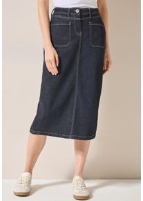 Cecil Damen Jeansrock, blau, casual, Gr. 31, unifarben, Jeans, 83% Baumwolle, 15% Polyester, 2% Elasthan, Röcke, aus Baumwolle mit Stretchanteil