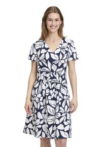 Vera Mont Damen Sommerkleid "Vera Mont Sommerkleid mit V-Ausschnitt", blau, feminin, Gr. 36, Obermaterial: 97% Baumwolle, 3% Elasthan., Kleider,