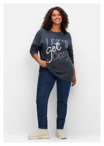 sheego Damen Stretch-Jeans "Große Größen", blau, casual, Gr. 44, unifarben, Obermaterial: 78% Baumwolle, 21% Polyester, 1% Elasthan;Futter: 100%