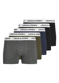 Jack & Jones JACK & JONES Herren Trunk "JACBASIC WHITE WB TRUNKS 5 PACK NOOS", Gr. L, grün, Jersey, Obermaterial: 95% Baumwolle, 5% Elasthan, meliert, Unterhosen