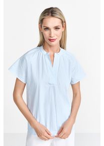 RICHROYAL Damen Blusentop, blau, casual, Gr. 40, gemustert, gestreift, mehrfarbig, Web, Obermaterial: 100% Baumwolle, Blusen, Mit V-Ausschnitt