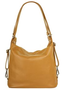 Samantha Look Damen Shopper, gelb, Leder, unifarben, leicht glänzend, Taschen, echt Leder, Made in Italy