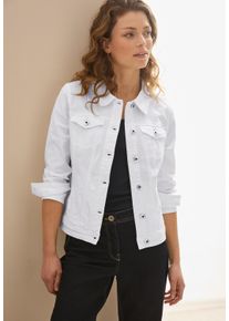 Cecil Damen Jeansjacke, weiß, casual, Gr. XXL, unifarben, Denim/Jeans, Obermaterial: 98% Baumwolle, 2% Elasthan, Jacken, mit Brusttaschen und