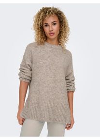 Only Damen Rundhalspullover "ONLMAGGIE LIFE LS LOOSE ONEK CC KNT", braun, modisch, Gr. S, meliert, Strick, Obermaterial: 70% Polyester, 21% Nylon, 8%