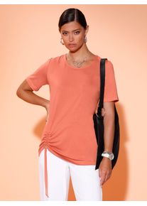 CRÉATION L CREATION L Damen Kurzarmshirt "Shirt", orange, Gr. 36, unifarben, 95% Viskose, 5% Elasthan, Shirts
