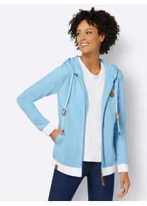 Casual Looks Damen Shirtjacke "Shirtjacke", blau, Gr. 38, unifarben, 50% Baumwolle, 50% Polyester, Shirts