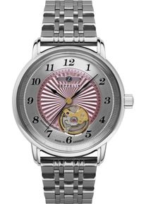 Zeppelin Damen Automatikuhr "Friedrichshafen Lady Open Heart"silberfarben, rosa, Armbanduhren, Armbanduhr, Damenuhr, Made in Germany, Mechanische