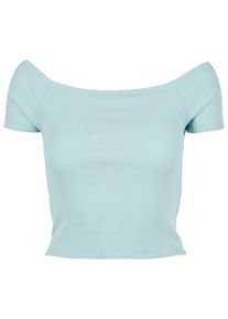 Urban Classics Herren T-Shirt "Urban Classics Damen Ladies Off Shoulder Rib Tee", blau, casual, Gr. XXXL, unifarben, 97% Baumwolle, 3% Elasthan,