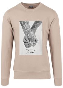MisterTee Herren Rundhalspullover "MisterTee Herren Trust 2.0 Crewneck", beige, casual, Gr. M, unifarben, 60% Baumwolle, 40% Polyester, Pullover