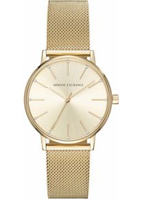 Armani Exchange Damen Quarzuhr, gold, Armbanduhren, Armbanduhr, Damenuhr, analog, Edelstahlarmband