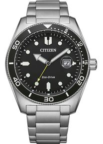 Citizen Herren Solaruhr, schwarz, Armbanduhren, Armbanduhr, Herrenuhr, Edelstahlarmband, bis 10 bar wasserd.