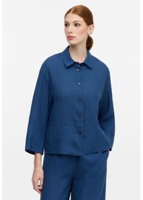 Eterna Damen Hemdbluse "OVERSIZE FIT", blau, casual, Gr. 42, 100% Leinen, Blusen