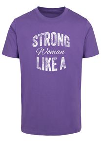 Merchcode Herren T-Shirt "Merchcode Unisex Strong WD - Like A Woman T-Shirt Round Neck", lila, casual, Gr. M, bedruckt, 100% Baumwolle, Shirts