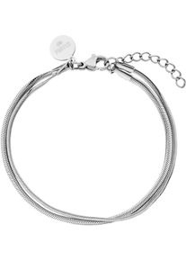 PURELEI Damen Armband "Schmuck Geschenk Two Layers Armkette, 23493-Bracelet-Two-Layers", Edelstahl, silber, Edelstahl, Armbänder