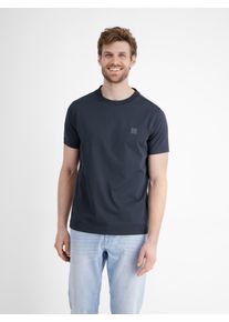 Lerros Herren T-Shirt, blau, casual, Gr. XXL, unifarben, Single Jersey, Obermaterial: 75% Baumwolle, 25% Polyester, Shirts, mit Logo Stickerei