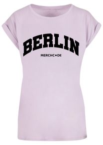 Merchcode Herren T-Shirt "Merchcode Damen Ladies Berlin Wording - T-Shirt", lila, casual, Gr. 4XL, bedruckt, 100% Baumwolle, Shirts