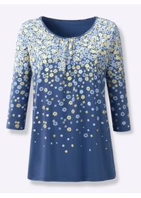 Inspirationen Damen Print-Shirt "Tunikashirt", bunt, Gr. 38, geblümt, gemustert, bedruckt, mehrfarbig, 95% Viskose, 5% Elasthan, Shirts