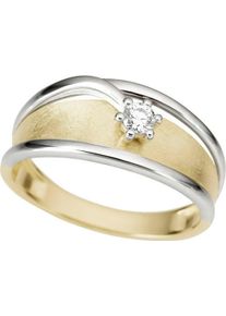 Firetti Damen Fingerring "Schmuck Geschenk Gold 333 Damenring Goldring Fantasie bicolor", 17, 0,11 ct P2 = erkennbare Einschlüsse, Gelbgold