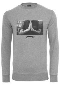 MisterTee Herren Rundhalspullover "MisterTee Herren Pray Crewneck", grau, casual, Gr. M, unifarben, 60% Baumwolle, 40% Polyester, Pullover