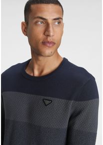 Bruno Banani Herren Strickpullover, blau, casual, Gr. L, meliert, Obermaterial: 50% Baumwolle, 50% Polyacryl, Pullover, im modischem Look