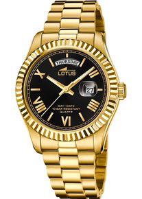 Lotus Damen Quarzuhr, gold, Armbanduhren, Armbanduhr, Herrenuhr, Damenuhr, bis 10 bar wasserdicht, Datum