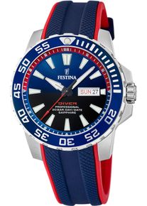 Festina Herren Quarzuhr "Diver Collection", bunt, Armbanduhren, Armbanduhr, Herrenuhr, Quarzuhr, Edelstahlarmband, Datum, Saphirglas