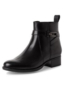 Tamaris Damen Stiefelette, Gr. 39, schwarz, Glattleder, unifarben, klassisch, Schuhe, Blockabsatz, Businessschuh mit praktischem Innenreißverschluss