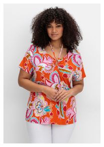 Damen T-Shirt "Große Größen"hummer gemustert, feminin, Gr. 56, sheego by Joe Browns, unifarben, Obermaterial: 95% Viskose (LENZING ECOVERO), 5%