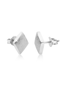 NENALINA Damen Paar Ohrstecker "Karo Viereck Basic Ohrstecker 925 Silber vergoldet", OneSize, ohne Stein, Silber 925 (Sterlingsilber), silber, Silber