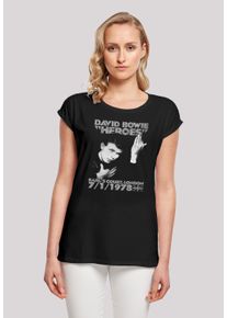 F4NT4STIC Damen T-Shirt "David Bowie Earls Court Heroes", schwarz, casual, Gr. XXL, Obermaterial: 100% Baumwolle, Shirts, Print