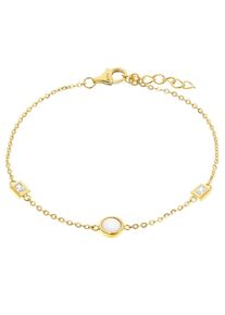Amor Damen Armband "Shiny Perlmutt, 2036026", Silber 925 (Sterlingsilber), gelb, Silber 925 (Sterlingsilber), Armbänder, mit Opal, Zirkonia (synth.)