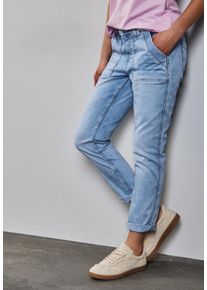 Street One Damen Relax-fit-Jeansultra bleach random washed, casual, Gr. 31, unifarben, Denim/Jeans, Obermaterial: 82% Baumwolle, 15% Polyester, 3%