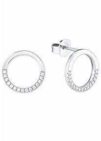 s.Oliver Damen Paar Ohrstecker "Kreis, 2018676", Silber 925 (Sterlingsilber), silber, Silber 925 (Sterlingsilber), Ohrringe, mit Zirkonia (synth.)