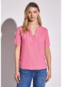 Street One Damen Shirtbluse, pink, casual, Gr. 46, unifarben, Stoff, 100% Viskose, Blusen, aus softer Viskose