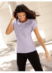 Classic Basics Damen Rundhalsshirt "Rundhals-Shirt", lila, Gr. 38, unifarben, 100% Baumwolle, Shirts