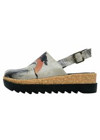 DOGO Damen Sandale "Akita Sunset Animals Damen Sandalen/ Sandaletten / Female", Gr. 40, grau, Lederimitat, casual, Schuhe, Vegan