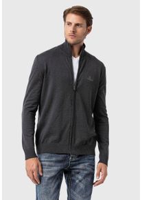 Cipo & Baxx CIPO & BAXX Herren Cardigan "Pullover", grau, casual, Gr. L, unifarben, 50% Baumwolle;50% Polyacryl, Strickjacken