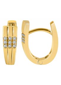Adelia´s ADELIA ́S Damen Paar Creolen "Neuheit 2025 - Damen Creolen aus poliertem Gold 333 und Zirkonia", Damen, Gelbgold 333, gold, Gelbgold 333, Ohrringe